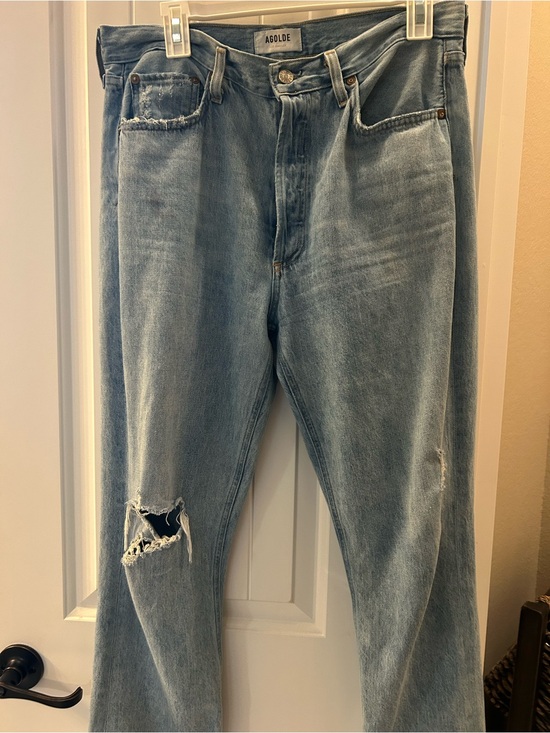 Agolde Denim - Agolde Light Wash Distressed Relaxed Men’s Jeans